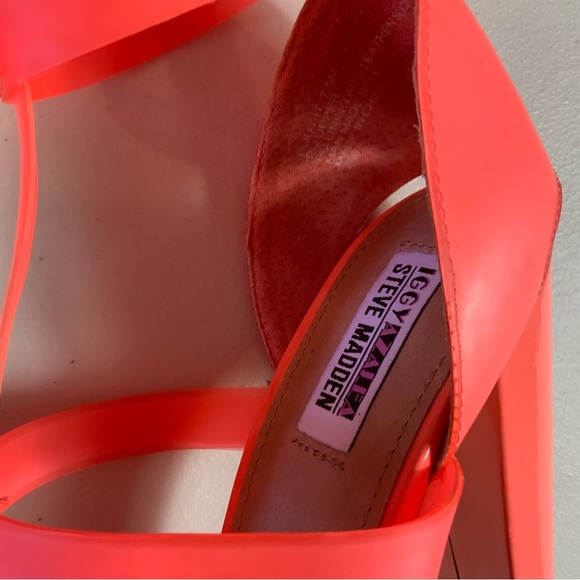 Steve madden X iggy azalea gladiator high-heel sandals neon orange, coral 7.5 - Picture 6 of 14